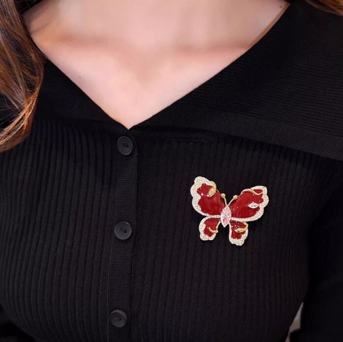 Red Butterfly Brooch