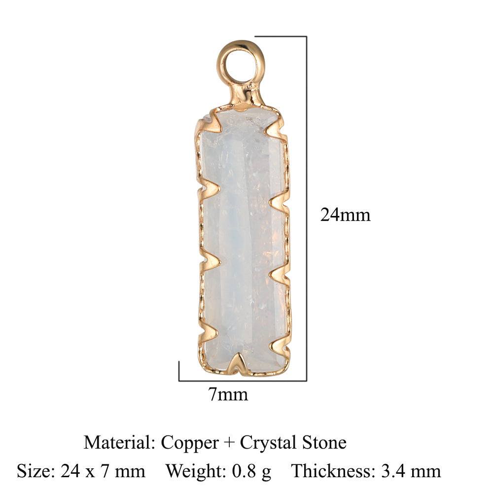 Rectangle copper glass crystal pendant