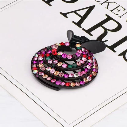 Korean Half Bun Hair Accessory Clip with Rhinestones