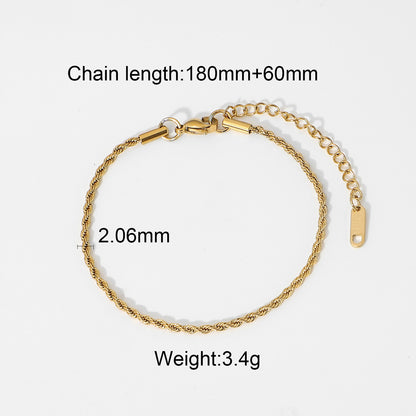 Gold rope twist bracelet