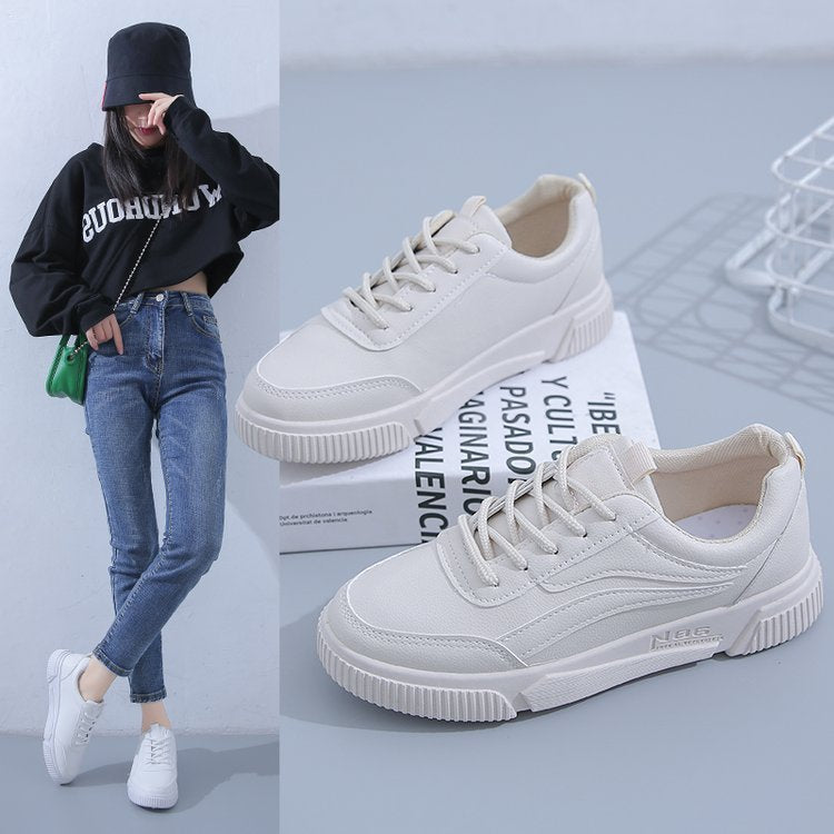 Front lace-up flat-soled women's board shoes wholesale