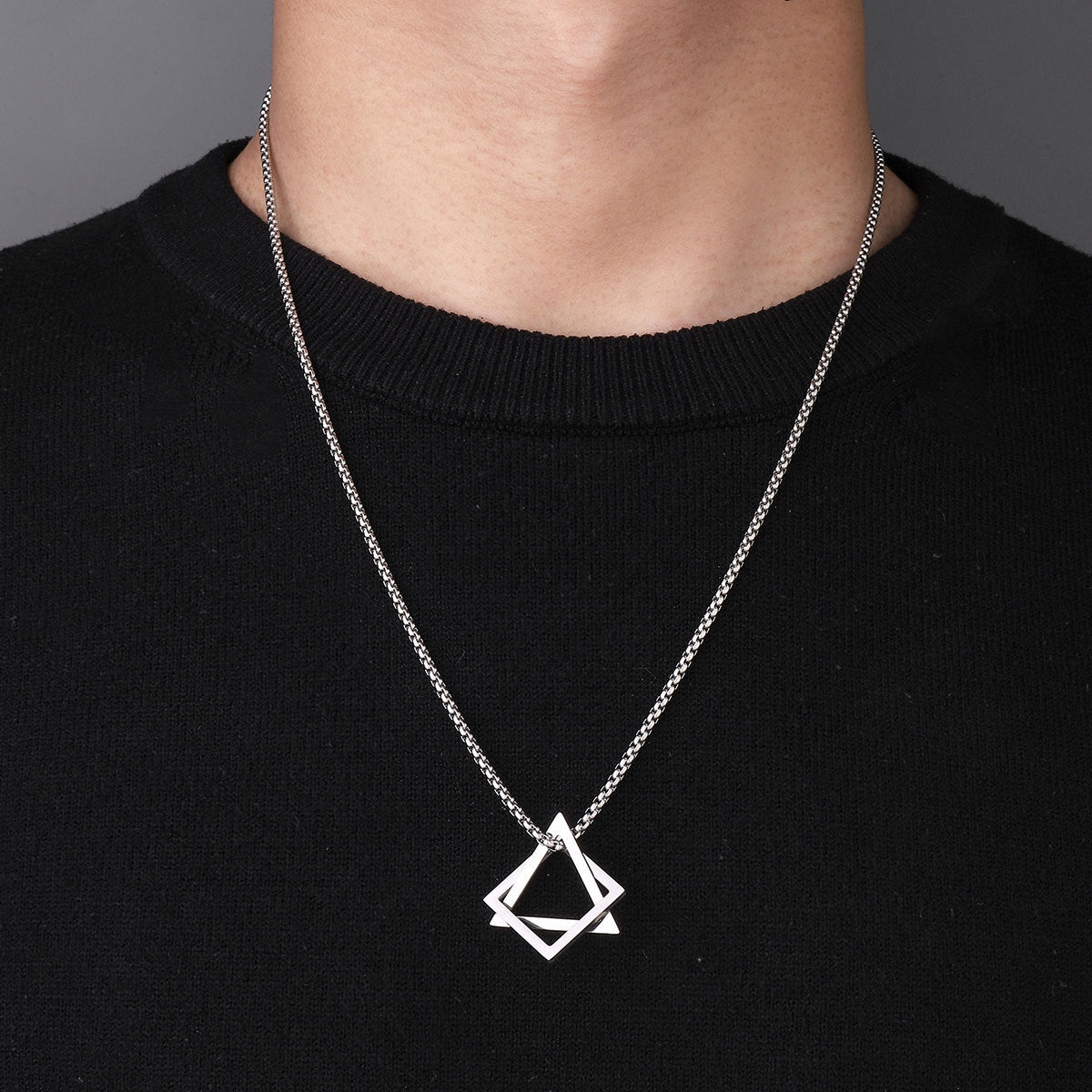 Triangular Hip Hop Titanium Steel Necklace