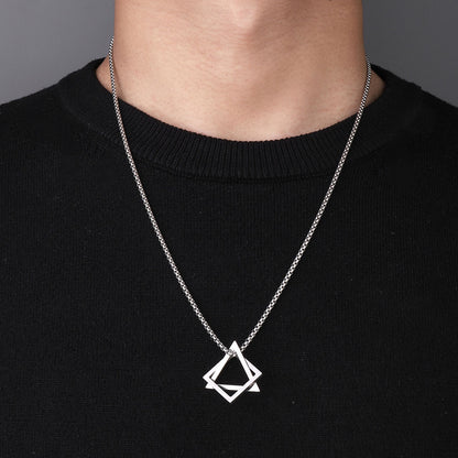 Triangular Hip Hop Titanium Steel Necklace