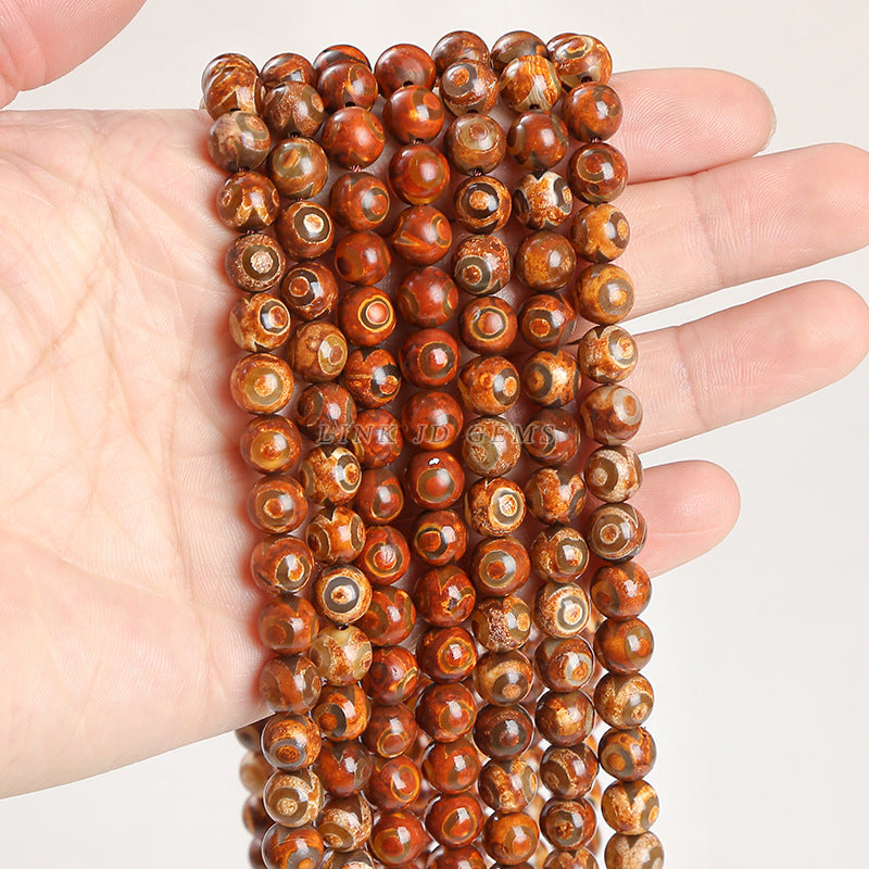 Tibetan retro three-eye dzi beads agate loose beads