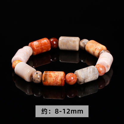 Natural coral jade corner-cutting bracelet