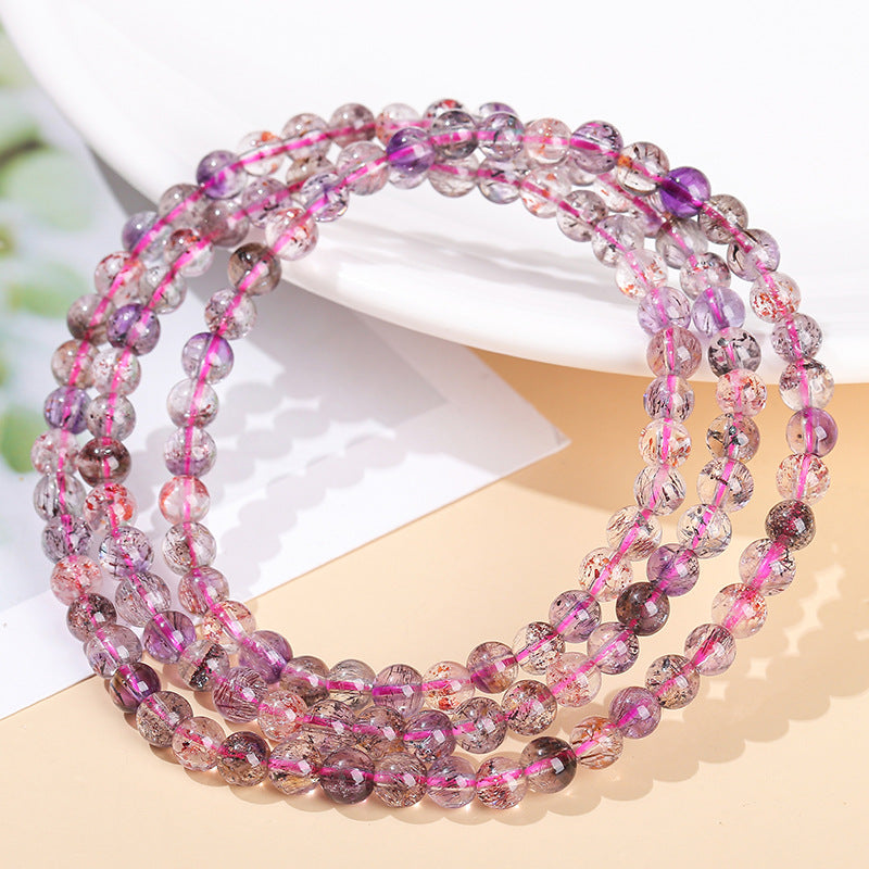 7A natural super seven multi-circle bracelet