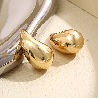 CCB gold-plated teardrop hoop earrings