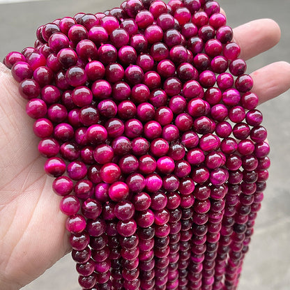 Natural rose red tiger's eye loose beads