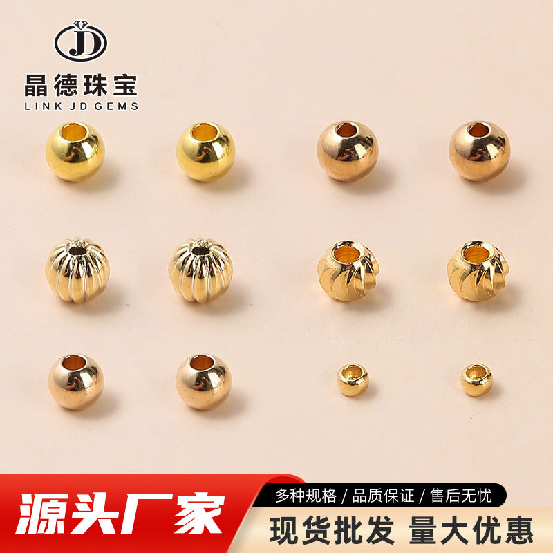 4mm18K gold-wrapped small copper beads pumpkin beads