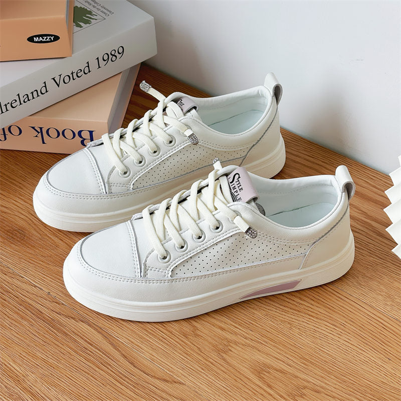 women's trendy white casual sneakers