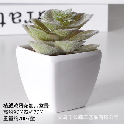 Simulation of succulent plastic bonsai artificial flowers combination