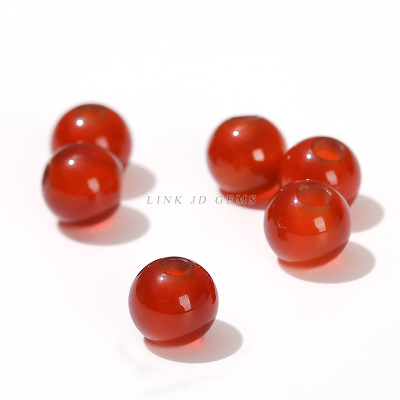 Agate round beads large hole beads