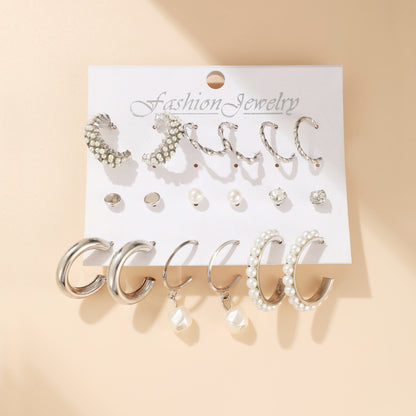 Retro style earrings set 5 pieces