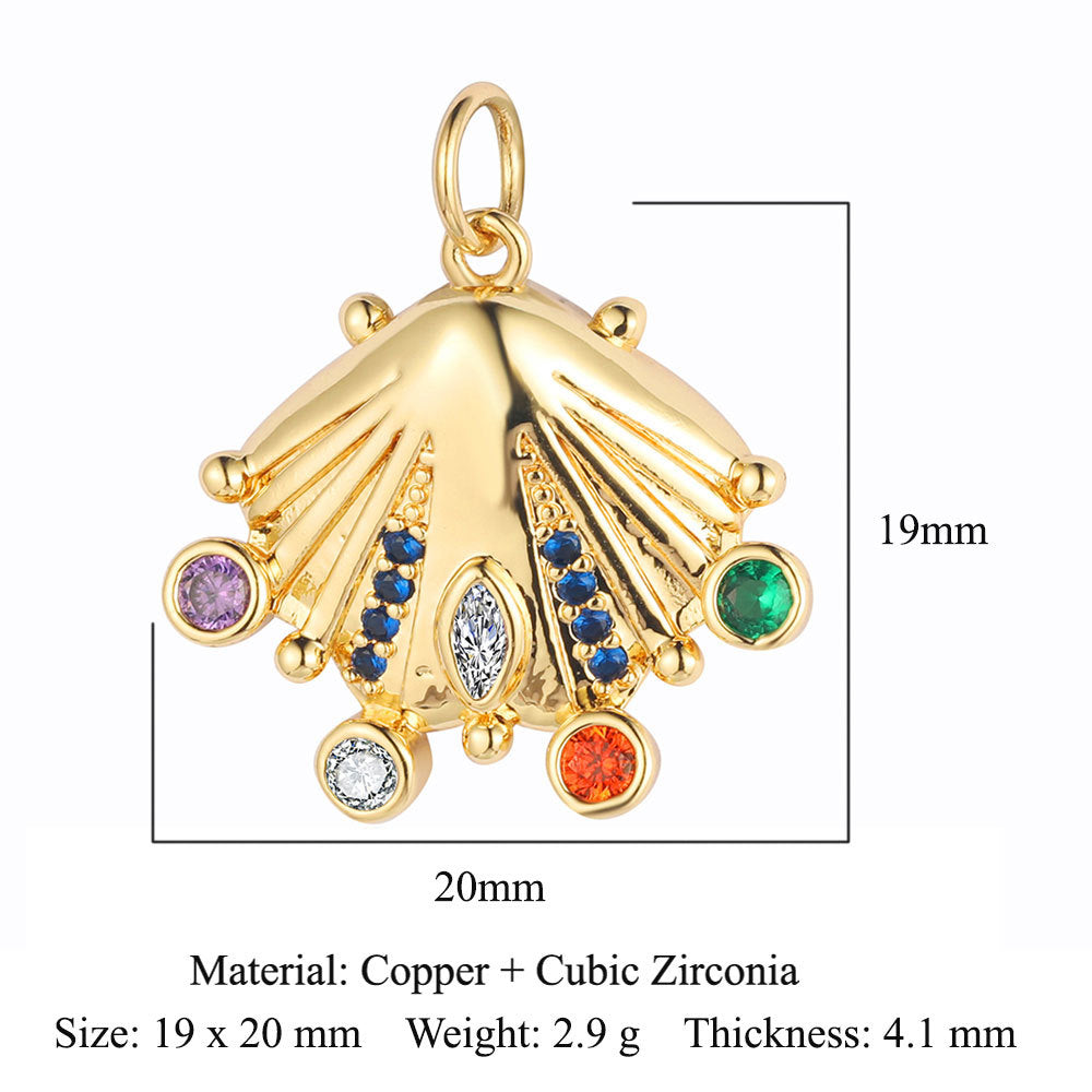 Feather wings tower copper zircon pendant