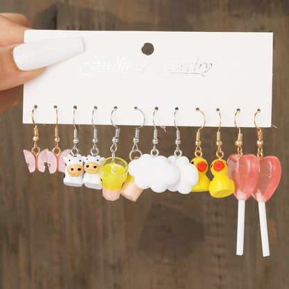 Fun Acrylic Cloud Set of 3 Pairs of Earrings