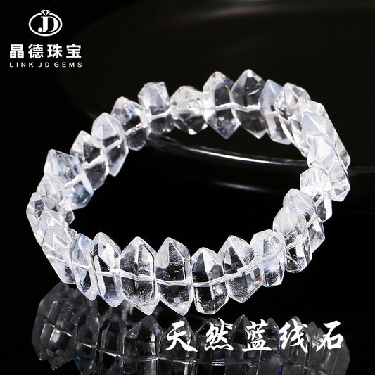 Natural ice blue thread stone double pointed bracelet.