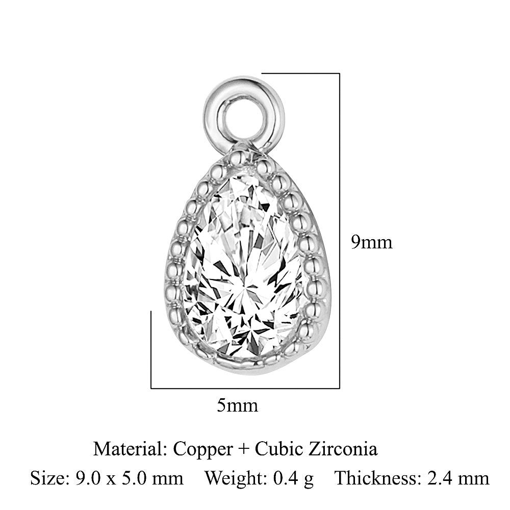 Copper zircon round oval pendant.