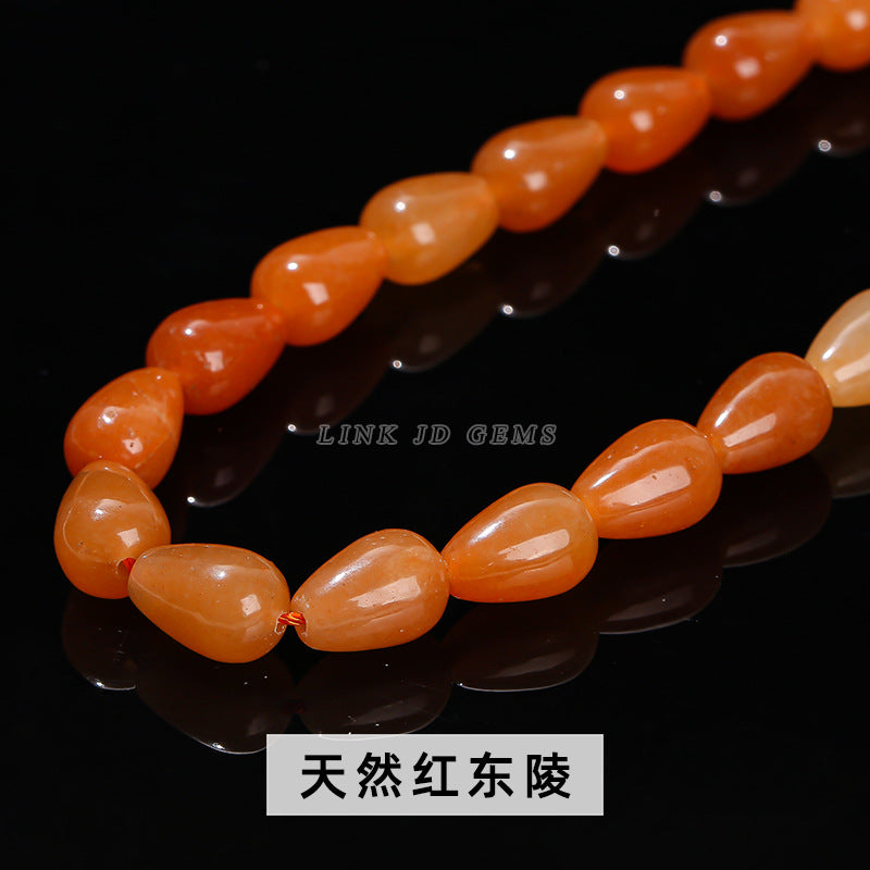 8 * 12Mm water drop beads crystal agate straight hole round water drop loose beads