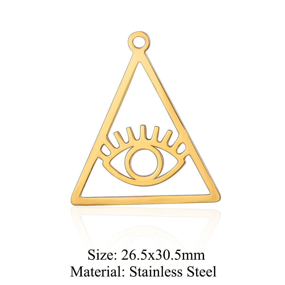 5 pcs/bag eye palm titanium steel pendant fashion