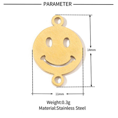 20 pcs/pack smiley face love pineapple titanium steel pendant