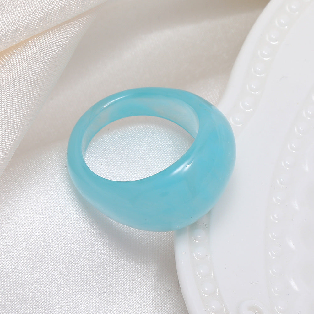 Colored resin ring