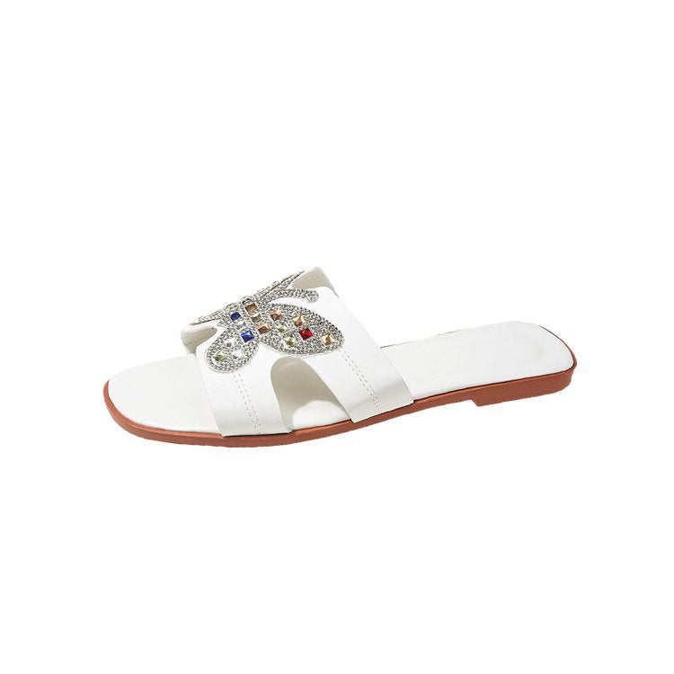 Candy Butterfly Rhinestone Slippers