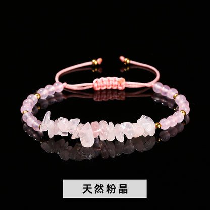 Natural crystal gravel woven bracelet