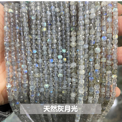 4Mm crystal agate square loose beads