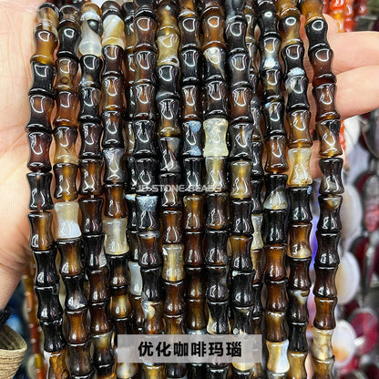 5 * 12Mm natural olivine bamboo beads loose beads