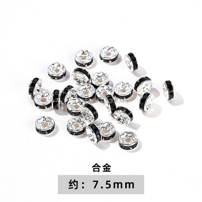 Tibetan silver zinc alloy disc with diamond bead spacer accessories