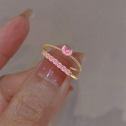 Wholesale Heart Inlaid Rhinestone Knuckle Ring