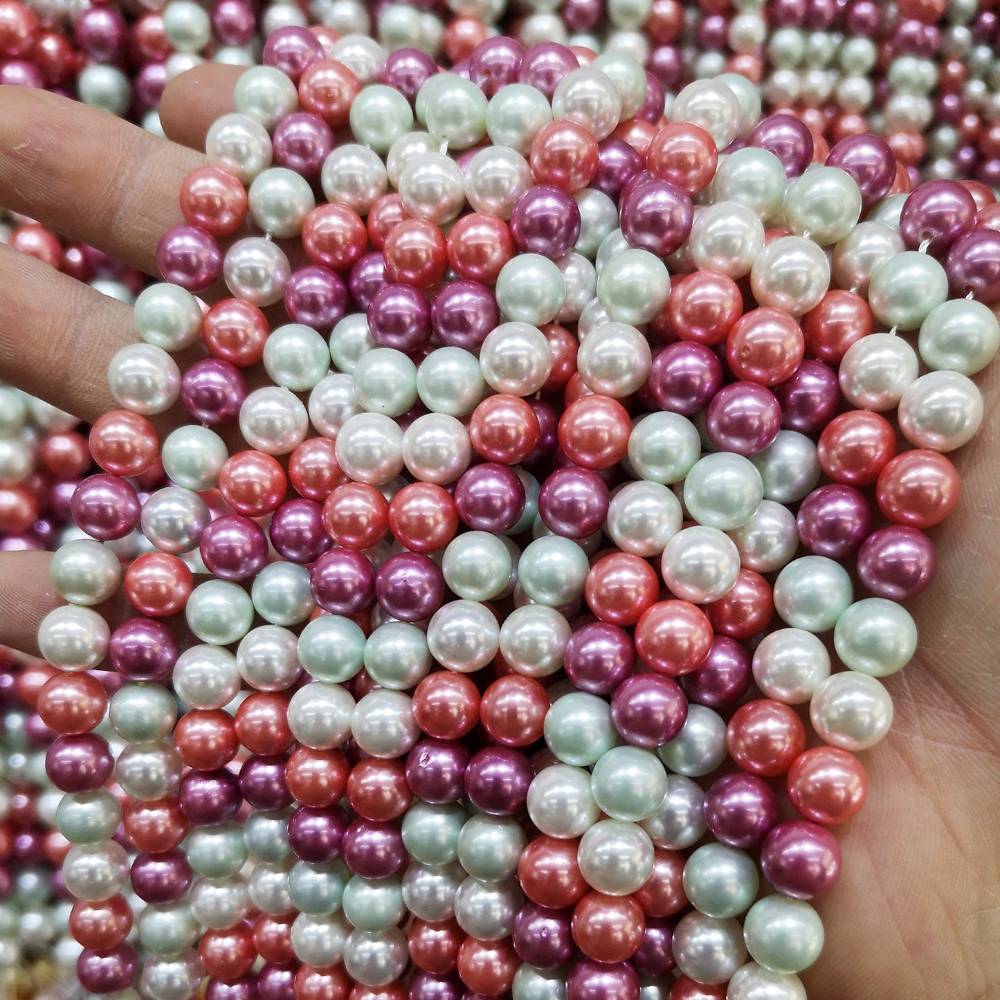 Nanyang white shell pearl 2-20mm straight hole shell pearl