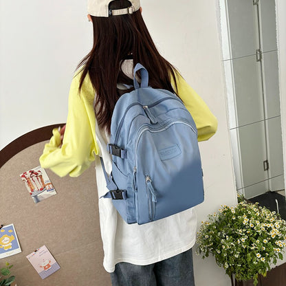 Backpack schoolgirl travel solid color