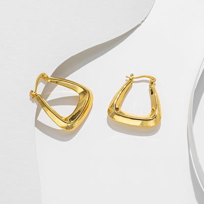 Minimalist Hollow Geometric Ear Clip, Fashionable Accessory