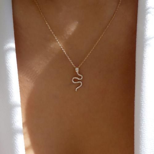 Alloy Snake Pendant Necklace Clavicle Chain