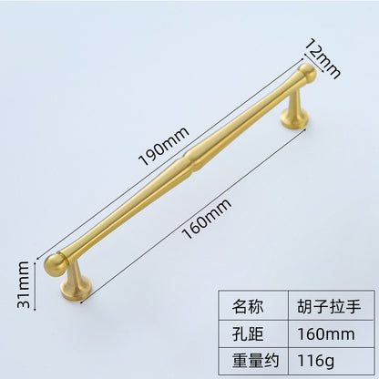 Brass handle for French cabinet door