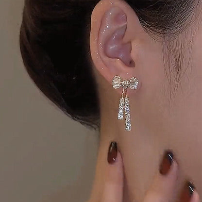 Bow Diamond Crystal Earrings