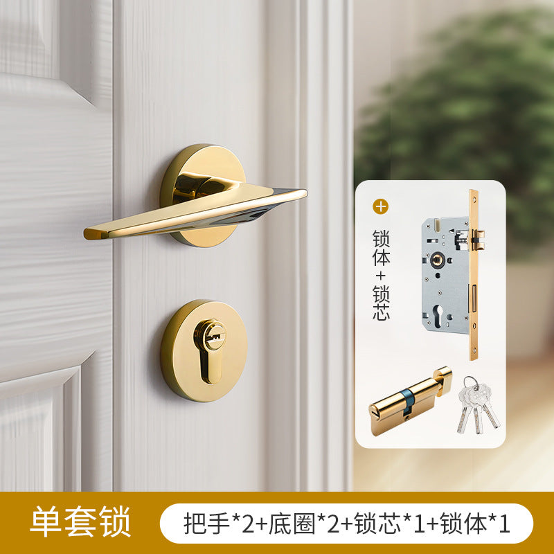 Gold black brass door lock