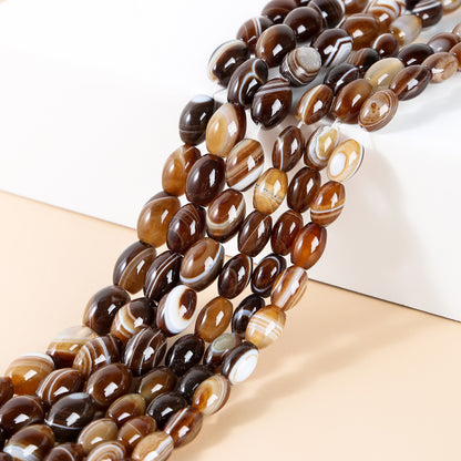 8/10Mm coffee striped agate loose beads