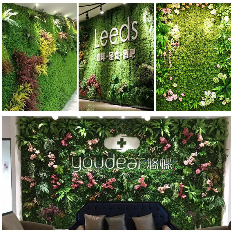 Artificial plant wall interior decoration background