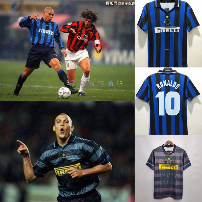 97-98 Inter 10 Ronaldo Zamorano Djorkaeff Home/Third Jersey