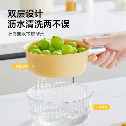 Handle Kitchen Fruit and Vegetable Washing Strainer Basket