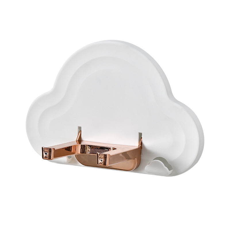 Cloud Hair Dryer HolderNo Hole Wall Mounted Folding Shelf