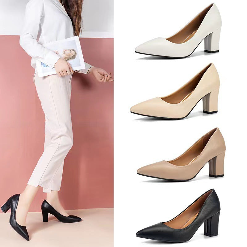 Fashion single shoes women's thick heel