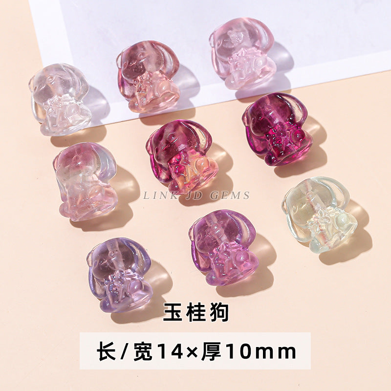 Natural color fluorite small carving