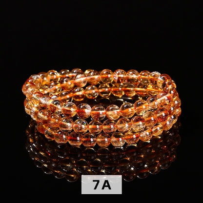 5A natural yellow tower crystal multi-circle bead bracelet.