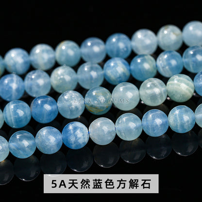 Natural blue calcite beads