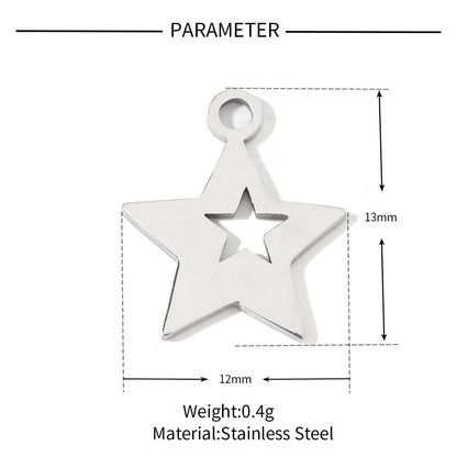 20 pcs/pack love star round titanium steel DIY pendant