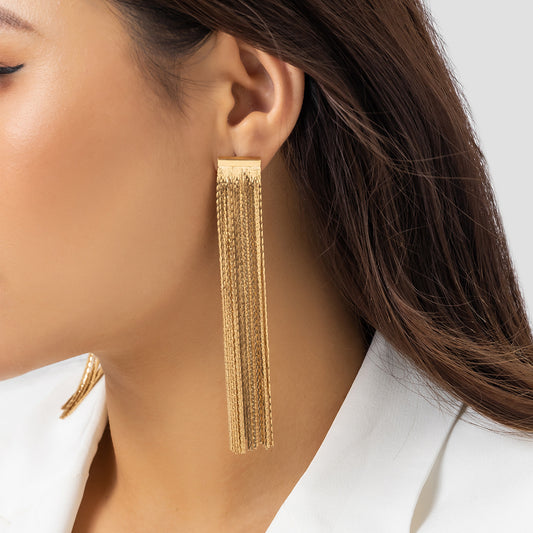 Tassel temperament earrings