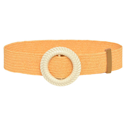 Wooden buckle woven belt temperament